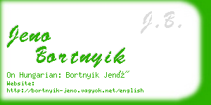 jeno bortnyik business card